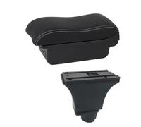 CRJIMX For Opel For Corsa C Armrest Box For Opel For Corsa C Car Armrest Central Storage Box Retrofit With USB(B3 Black white 3USB)