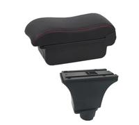 CRJIMX For Opel For Corsa C Armrest Box For Opel For Corsa C Car Armrest Central Storage Box Retrofit With USB(A1 Black red NO USB)