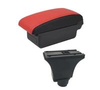 CRJIMX For Opel For Corsa C Armrest Box For Opel ForCorsa C Car Armrest Central Storage Box Retrofit With USB(A5 Red black No USB)