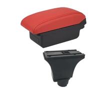 CRJIMX For Opel For Corsa C Armrest Box For Opel ForCorsa C Car Armrest Central Storage Box Retrofit With USB(A4 red No USB)