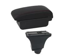 CRJIMX For Opel For Corsa C Armrest Box For Opel ForCorsa C Car Armrest Central Storage Box Retrofit With USB(B1 red line 3USB)