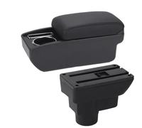 CRJIMX For Opel For Corsa For Corsa D Car Armrest Box Storage Box Cup Holder Retrofit Parts Interior Car Accessories(C2 Black line NO USB)