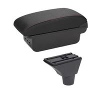 CRJIMX For Opel For Meriva Car Armrest Box Center Console Arm Elbow Support Storage Case(B-Black red line)