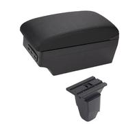 CRJIMX For Peugeot 206 207 CC Cabrio Armrest Box Arm Elbow Rest Center Console Storage Case Accessories With Cup Holder USB Port(B-Black black line)