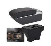 CRJIMX For Peugeot 208 2012 2013 2014 2015 2016 2017 2018Car Armrest Box Armrest Retrofit Parts Interior Detail Large Space Ashtray(B1 Black red 7USB)