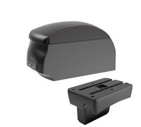 CRJIMX For Peugeot 307 Car Armrest Box Center Storage Box Interior Retrofit USB Charging Car Accessories(A1 Black Red single)