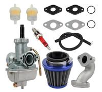 CRJIMX For PZ20 Motorcycle Carburetor With Air Fuel Filter Spark Plug Intake Manifold For 50 70 90 110 125CC 4 Stroke ATV UTV Motocross(Style A)