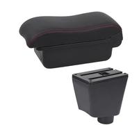 CRJIMX For R&enault For Clio 4 For Clio 3 III IV Car Armrest Box Car Accessories Storage Box Holder Ashtray Curved Surface(C1 Black red NO USB)