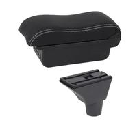 CRJIMX For R&enault For Sandero Stepway Armrest Box Arm Elbow Rest Center Console Storage Case With Cup Holder(B3 White line Corium)