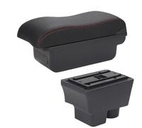 CRJIMX For S&koda For FABIA Armrest Box For S&koda For Fabia II 2 Car Armrest 2008-2014 Curved Surface Leather Car Storage Box(C1 Black red NO USB)