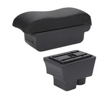 CRJIMX For S&koda For FABIA Armrest Box For S&koda For Fabia II 2 Car Armrest 2008-2014 Curved Surface Leather Car Storage Box(B2 black line 3USB)