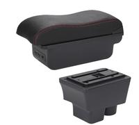 CRJIMX For S&koda For FABIA Armrest Box For S&koda For Fabia II 2 Car Armrest 2008-2014 Curved Surface Leather Car Storage Box(B1 Black red 3USB)