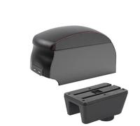 CRJIMX For Seat For Ibiza 6j For Ibiza 6L Car Armrest Auto Storage Box Retrofit Parts Interior Car Accessories(B1 Black Red double)
