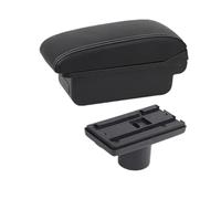 CRJIMX For Seat For Ibiza Armrest Box For Ibiza 6j For Ibiza 6L 2010 2011 2012 2013-2019 Armrest Box Central Storage Box(A3 Black white NO USB)