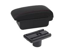 CRJIMX For Seat For Ibiza Armrest Box For Ibiza 6j For Ibiza 6L 2010 2011 2012 2013-2019 Armrest Box Central Storage Box(B1 Black red 3USB)
