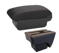 CRJIMX For Seat For Ibiza Armrest Box For Ibiza 6j For Ibiza 6L Car Armrest 2018-2025 Auto Storage Box Retrofit Interior(C1 Black red NO USB)
