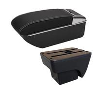 CRJIMX For Seat For Ibiza Armrest Box For Ibiza 6j For Ibiza 6L Car Armrest 2018-2025 Auto Storage Box Retrofit Interior(D3 Black white NoUSB)