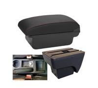 CRJIMX For Seat For Ibiza Armrest Box For Ibiza 6j For Ibiza 6L Car Armrest 2018-2025 Auto Storage Box Retrofit Interior(C1 Black red NO USB)