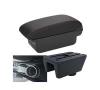 CRJIMX For Seat For Ibiza Armrest Box For Ibiza 6j For Ibiza 6L Car Armrest Auto Storage Box Retrofit Parts(B1 Black red 3USB)