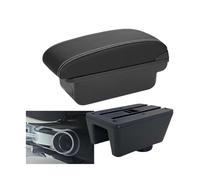CRJIMX For Seat For Ibiza Armrest Box For Ibiza 6j For Ibiza 6L Car Armrest Auto Storage Box Retrofit Parts(C3 Black white NO USB)