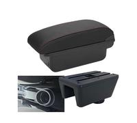 CRJIMX For Seat For Ibiza Armrest Box For Ibiza 6j For Ibiza 6L Car Armrest Auto Storage Box Retrofit Parts(C1 Black red NO USB)