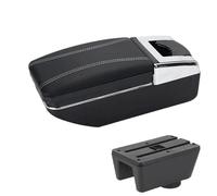 CRJIMX For Seat For Ibiza Armrest Box For Seat For Ibiza 6j For Ibiza 6L Car Armrest Auto Storage Box(A3 white line No USB)
