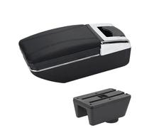 CRJIMX For Seat For Ibiza Armrest Box For Seat For Ibiza 6j For Ibiza 6L Car Armrest Auto Storage Box(A2 black line No USB)