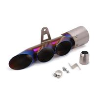 CRJIMX For Suzuki GSXR S1000 S1000RR Etc Motorcycle Dual Two Three Outlet Exhaust Muffler Tail Pipe Kit Modification Accessories(Half blue,Three holes)