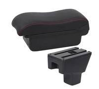 CRJIMX For SUZUKI SX4 Armrest Box Curved Surface Leather Car Storage Box Retrofit Car Accessories(A1 Black red NO USB)