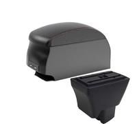CRJIMX For Tata For Tiago Car Armrest With USB Center Console Storage Box(B1 Black Red double)