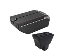 CRJIMX For Tata For Tirgo Car Armrest Leather Arm Rest Usb Interface Storage Box Accessories Center Console Automobile(B1 Red line 7 usb)