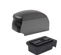 CRJIMX For TOYOTA For Verso EZ Armrest Box Center Centre Console Storage Box With Cup Holder Ashtray USB Interface(B1 Black Red double)