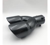 CRJIMX For Universal 63mm Car Inlet Double-Barrel Rear Exhaust Tip Tail Pipe Muffler Carbon Black Outlet Stainless Steel Car Accessories(Carbon straight)
