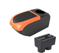 CRJIMX For Venucia D50 Box Car Armrest Retrofit Parts Arm Storage Box Car Accessories Retrofit Part(B2 Orange frame 6USB)