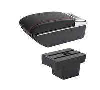 CRJIMX For VW For Caddy 5 2024 Car Armrest Box Storage Box Interior Retrofit(D1 red line 7USB)