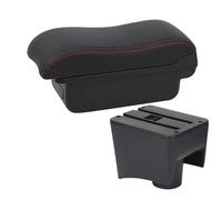 CRJIMX For VW For POLO Armrest Box For VW POLO For Mk5 6R For Vento Car Armrest 2010-2018 Interior Retrofit Car Storage Box(A1 Black red NO USB)