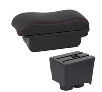 CRJIMX For VW For Polo For Polo 9N 3 2002 2003-2009 Car Armrest Box Retrofit Parts Storage Box Car Interior Accessories(B2 Black red 3 USB)