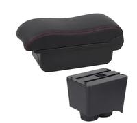 CRJIMX For VW For Polo For Polo 9N 3 2002 2003-2009 Car Armrest Box Retrofit Parts Storage Box Car Interior Accessories(A2 Black red NO USB)