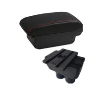 CRJIMX For VW For T&ouran Armrest Box Central Storage Box Interior Retrofit Car Accessories(A1 Black red NO USB)