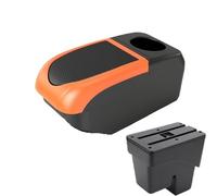 CRJIMX For WR-V For Fit For Jazz 3 Car Armrest 2014 2015 2016-2020 Storage Box Car Accessories Retrofit Parts Interior(B2 Orange frame 6USB)