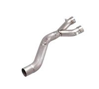 CRJIMX For Y&amaha R1 R1M MT10 2015-2024 Motorcycle Slip On Exhaust Modify Racing Line Titanium Alloy Middle Pipe Connect Interface(Titanium White)