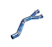 CRJIMX For Y&amaha R1 R1M MT10 2015-2024 Motorcycle Slip On Exhaust Modify Racing Line Titanium Alloy Middle Pipe Connect Interface(Half blue)