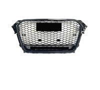 CRJIMX Honeycomb Front Bumper Grille For A4 S4 B8.5 2013-2015 To RS4 Style Grilles Upper With Quattro(Glossy black)
