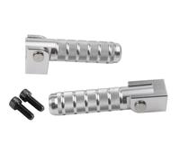 CRJIMX M12" 2/5IN Thread CNC Universal Pedals Folded Footrest Footpeg For Motorcycles Bicycles Electric Vehicles Mopeds Karts(Silver)