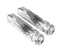 CRJIMX M8 8mm Motorcycle Footrest Efficient Anti Slip Rearset Footrests Foot Rest Motorbike Rear Footpegs Thread Rear Set Pedals(Silver)