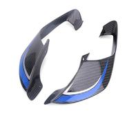CRJIMX Motorcycle Accessories Fixed wing fairing Small wing spoiler Aerodynamic wing For Yamaha YZF R1 YZFR1 YZFR1M 2020-2025(ABS Carbon Blue)