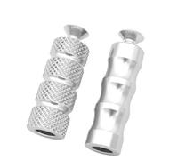 CRJIMX Motorcycle CNC Universal M6 Racing Gear Shift Lever Peg Brake Pedal Shifter Foot Pegs Motorbike Footrests Footpeg(Silver)