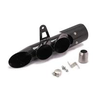 CRJIMX Motorcycle Dual Two Three Outlet Exhaust Muffler Kit Tail Pipe For Y&amaha YZF R6 Etc Carbon Fiber Texture Modification Accessories(Carbon Fiber Texture,Three holes)