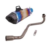 CRJIMX Motorcycle Exhaust Escape Full System Carbon Muffler Front Mid Link Pipe For GROM MSX125 MSX 125 2013 2014 2015 2016 2017 2018 2019 2020 2021(Style C)