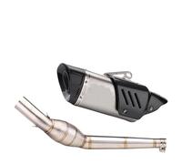 CRJIMX Motorcycle Exhaust Escape MOTO Modified Middle Tube Link Pipe Stainless Steel With Catalyst DB Killer For Aprilia GPR125 GPR150(Style C)
